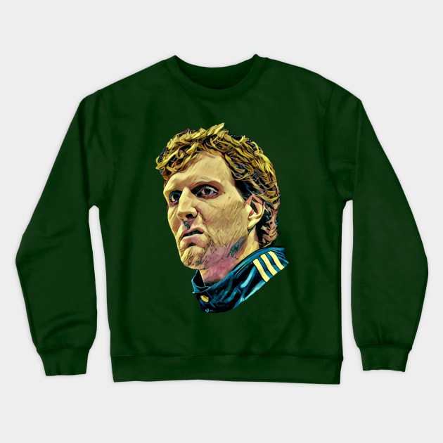 Dirk Face Crewneck Sweatshirt by HoopDynastees